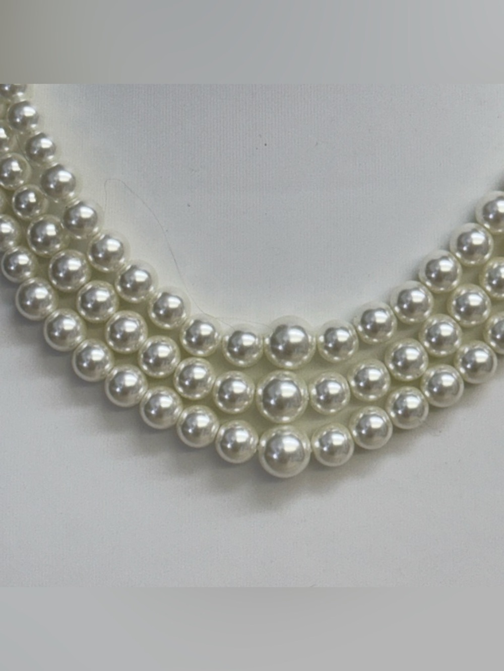 Charter Club Imitation Pearl Three-Row Collar Necklace - Picture 3 of 6